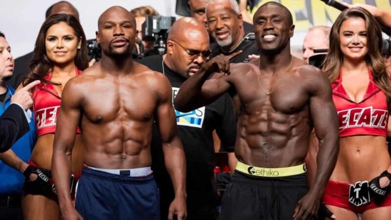 Floyd Mayweather vs Andre Berto face-off ahead of September 2015 fight