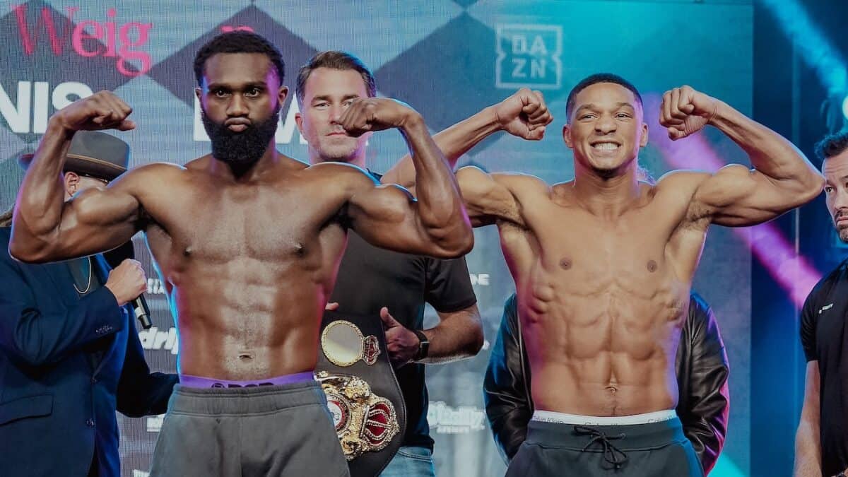 Jaron Ennis vs Lima weigh in