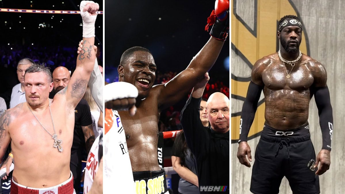 WBN image of Usyk, Stephan Shaw and Deontay Wilder