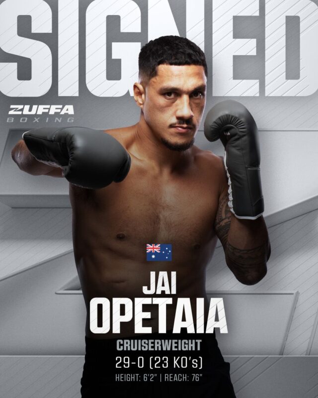 Jai Opetaia signs promotional deal with Zuffa Boxing