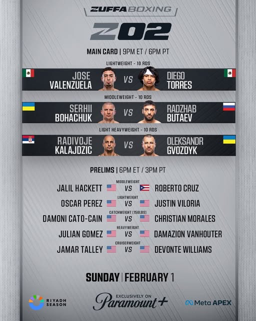 Graphic for Zuffa Boxing 02 on February 1