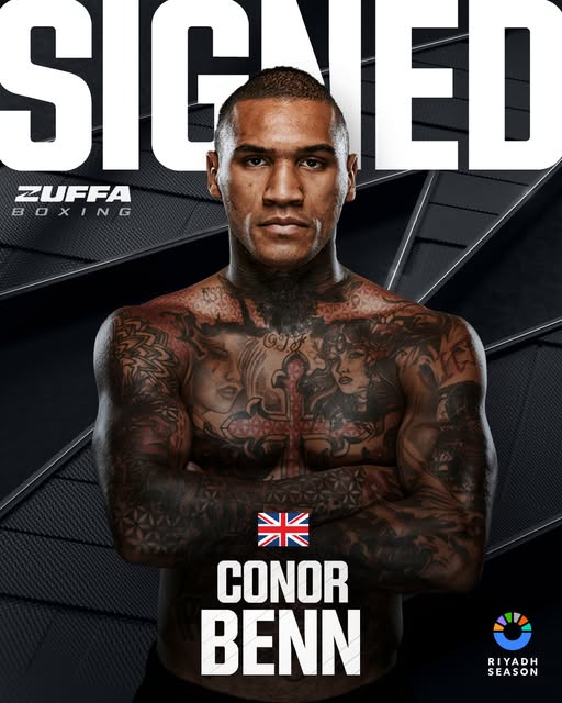 Graphic showing Conor Benn has signed with Zuffa Boxing