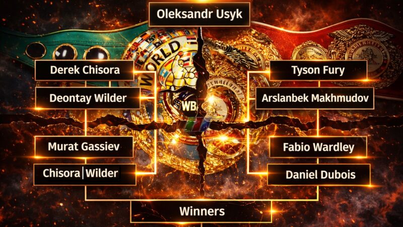 A poster of a potential undisputed heavyweight bracket for 2027