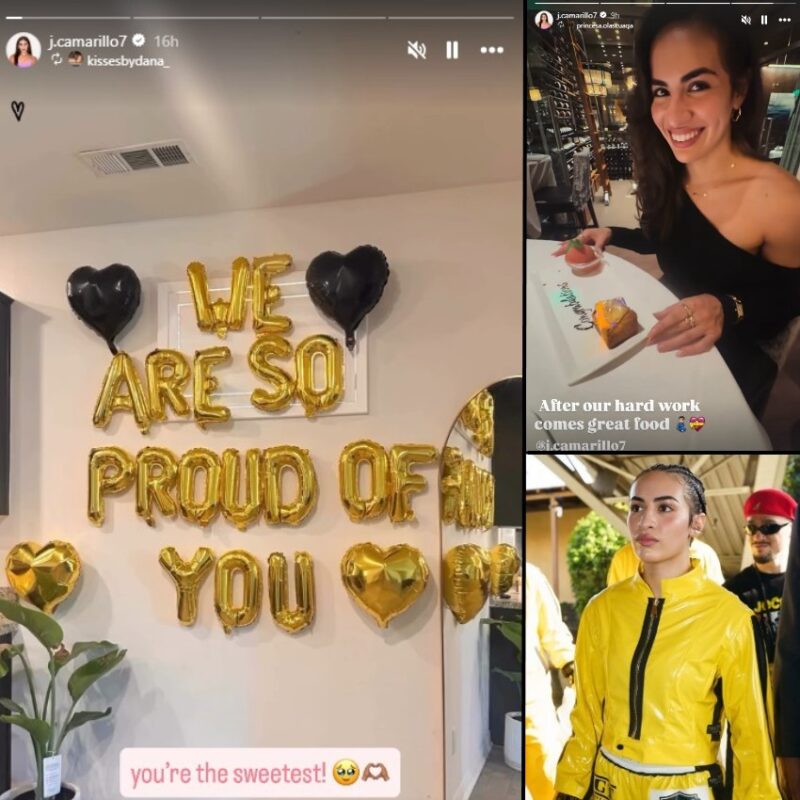 Jocelyn Camarillo celebrates with family after victory over Isis Sio